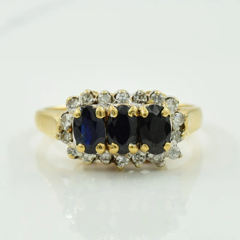 Customized Silver Jewelry For Unique Style Sapphire & Diamond Ring | 0.75ctw, 0.10ctw | SZ 5.75 |