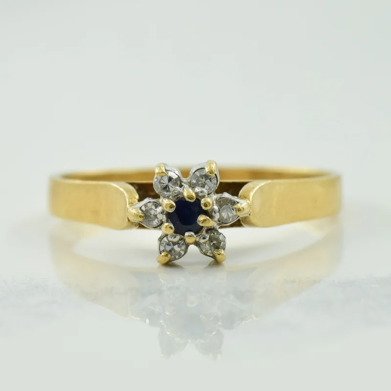 Personalized Engraved Jewelry For Meaningful Gifts Sapphire & Diamond Star Ring | 0.02ct, 0.06ctw | SZ 7 |