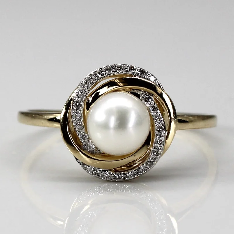 Bold And Beautiful Jewelry Now At Irresistible Prices Spiral Pearl & Diamond Ring | 0.06ctw | SZ 7.5 |