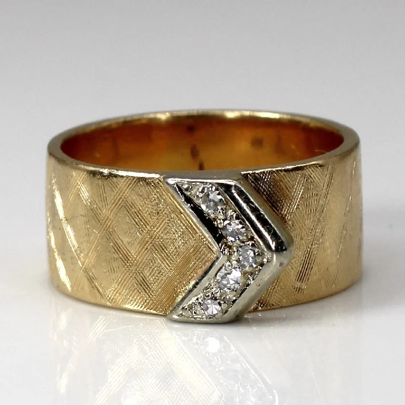 Affordable Luxury Jewelry For Every Occasion Textured Diamond Gold Band | 0.05ctw | SZ 5.5 |