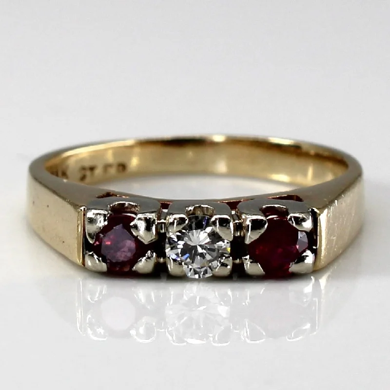 The Jewelry Sale You've Been Waiting For Is Here Three Stone Diamond & Ruby Ring | 0.12ct | 0.20ctw | SZ 5.25 |