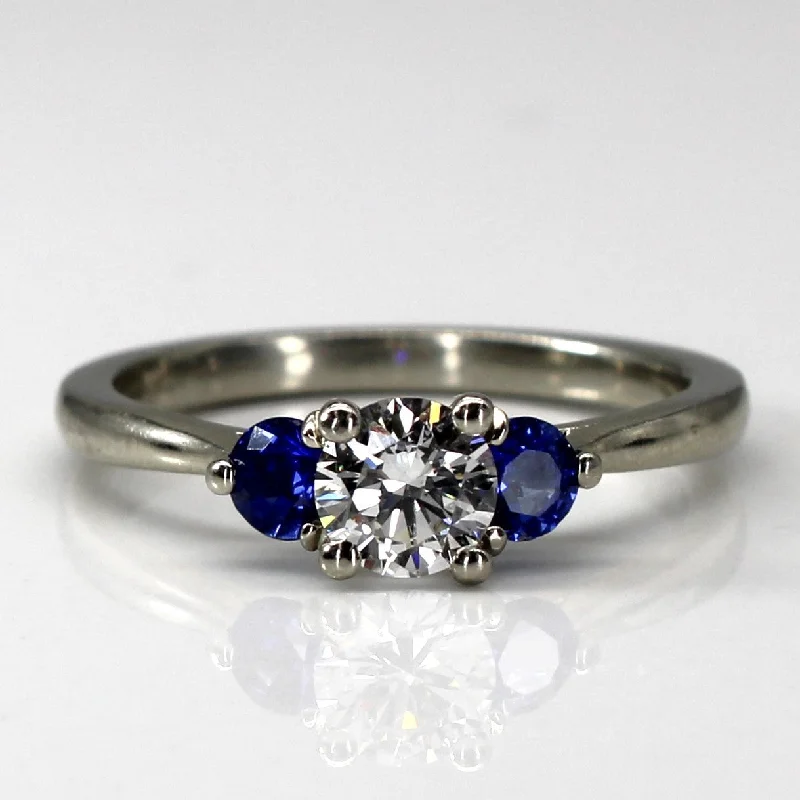 Limited-Time Offer On Elegant Jewelry Pieces GIA Certified Three Stone Diamond & Sapphire Ring | 0.51ct | 0.44ctw | SZ 7 |