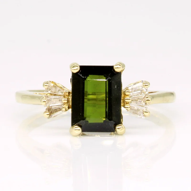 Discounted Jewelry For A Glamorous Look Tourmaline & Diamond Cocktail Ring | 1.40ct, 0.15ctw | SZ 7.5 |