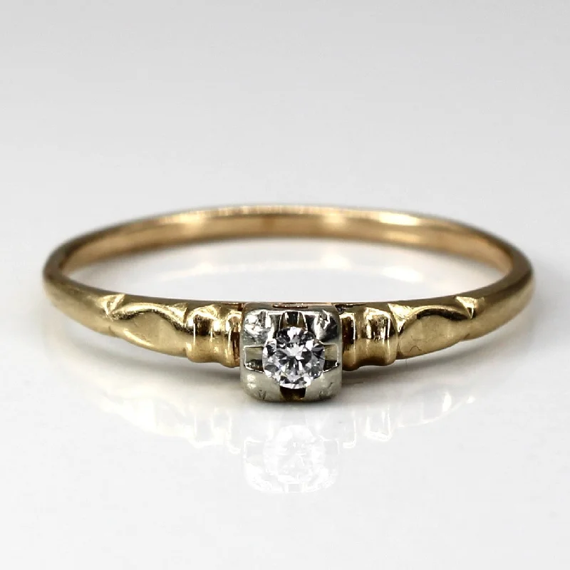 Trending Jewelry Now At Unbeatable Prices Vintage Solitaire Diamond Ring | 0.05ct | SZ 8.75 |