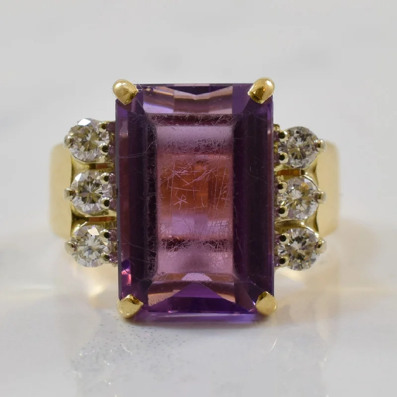 Accessorize For Less – Luxury Jewelry At Affordable Prices Amethyst & Diamond Cocktail Ring | 7.00ct, 0.33ctw | SZ 6 |