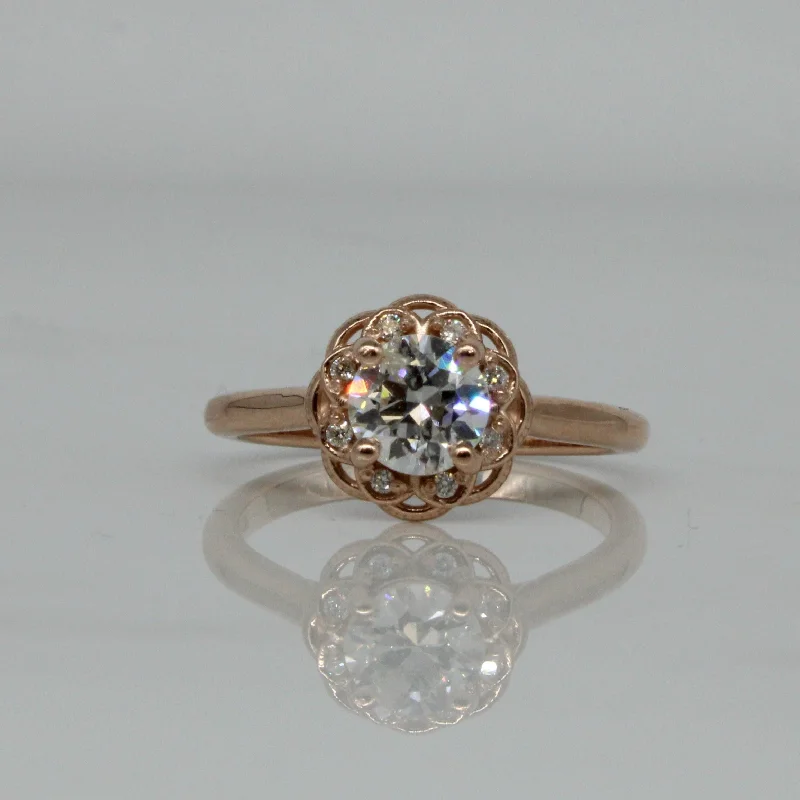 Your Perfect Accessory At The Perfect Price Bespoke' Filigree Halo Engagement Ring | 0.86ctw | SZ 7 |
