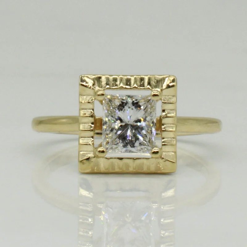 Sparkle In Style With Our Best Jewelry Deals Bespoke' Princess Diamond Inset Solitaire Ring | 1.05ct | SZ 7.5 |