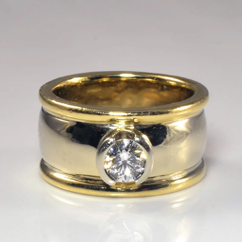 Flash Sale On Elegant Jewelry – Don't Miss Out Semi Bezel Set Two Tone Diamond Ring | 0.51ct | SZ 6.75 |