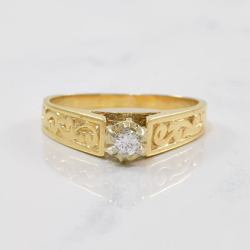 Luxury Meets Affordability – Jewelry Sale Live Now Vine Detailed Diamond Cathedral Ring | 0.08ct | SZ 7 |