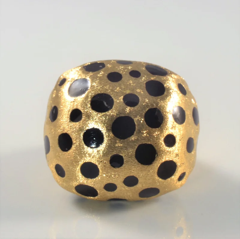 Jewelry Sale Bonanza – Grab Your Sparkle Now Enameled Polka Dot Cocktail Ring | SZ 8 |