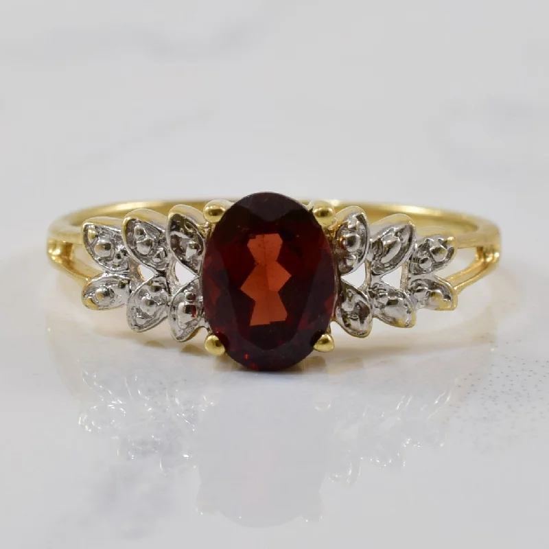 Modern Statement Jewelry For Bold Styling Garnet & Diamond Ring | 1.00ct, 0.01ctw | SZ 6.75 |