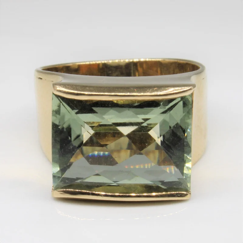 Flash Sale On Stunning Jewelry – Limited Stock Available Checker Cut Green Amethyst Ring | 11.50ct | SZ 9.5 |