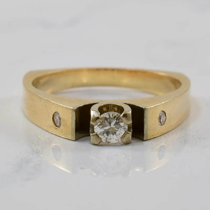 Affordable Gold-Plated Jewelry For Modern Fashion High Shoulder Euro Shank Diamond Ring | 0.18ctw | SZ 7 |