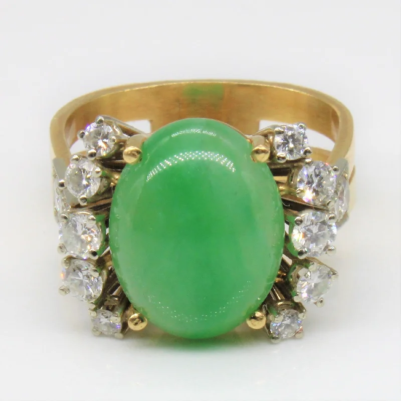 The Jewelry Sale You've Been Waiting For Is Here Jadeite & Diamond Cocktail Ring | 5.00ct, 0.56ctw | SZ 6 |