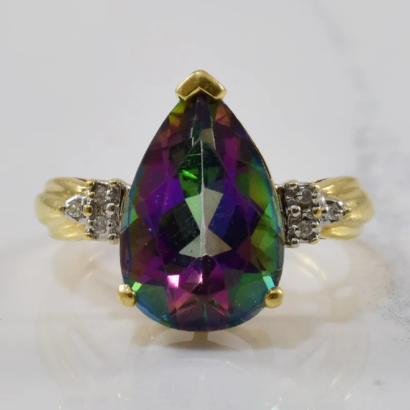 Best-Selling Jewelry Styles Now At Exclusive Discounts Mystic Topaz & Diamond Cocktail Ring | 6.53ct, 0.02ctw | SZ 6.5 |