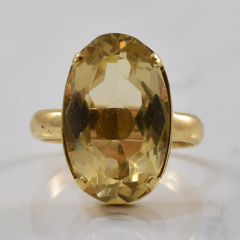 Elevate Your Jewelry Collection With Limited-Time Savings Oval Citrine Cocktail Ring | 11.80ct | SZ 10 |