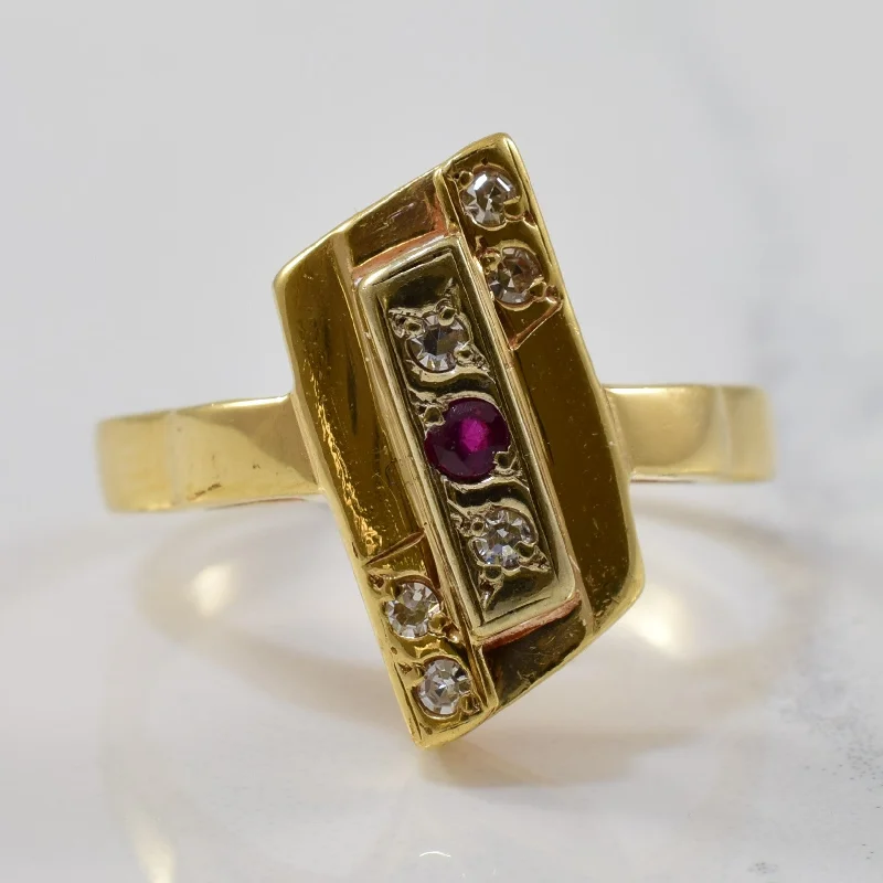 Handmade Pearl Jewelry For Timeless Elegance Ruby & Diamond Ring | 0.04ct, 0.06ctw | SZ 7.5 |