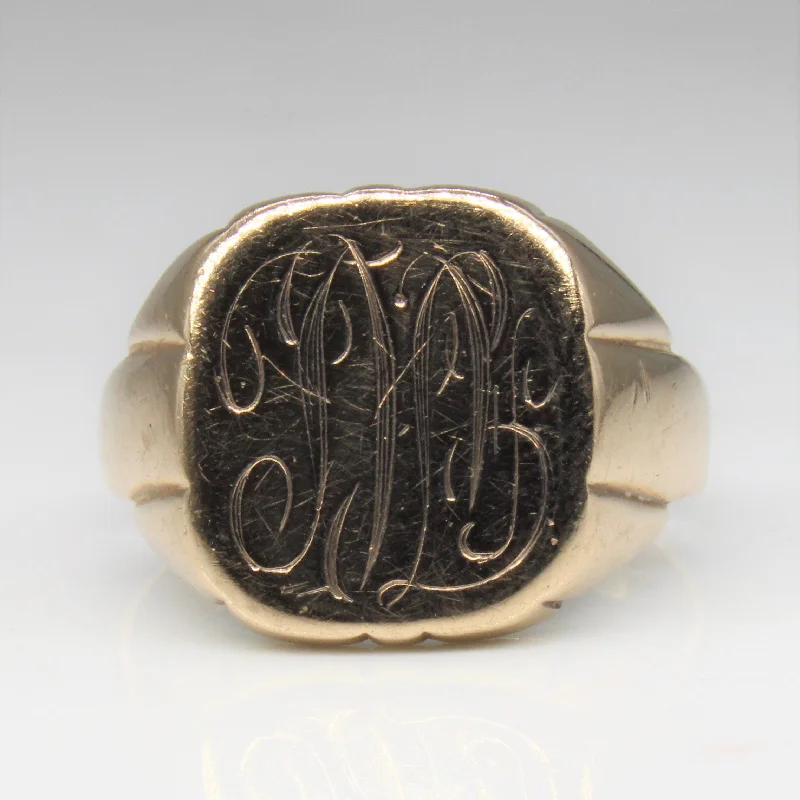 Celebrate Every Occasion With Sparkling Savings Engraved Initials 'TJB' Signet Ring | SZ 8 |