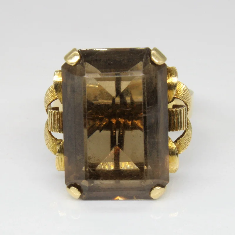 Romantic Heart-Shaped Jewelry For Special Gifts Smokey Quartz Cocktail Ring | 13.75ct | SZ 7.5 |