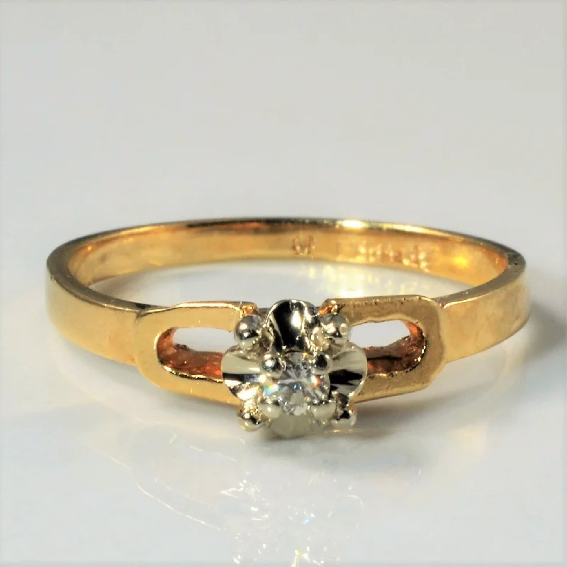 Sparkle For Less – Shop Jewelry Deals Now Open Shank Solitaire Diamond Ring | 0.04ct | SZ 6 |