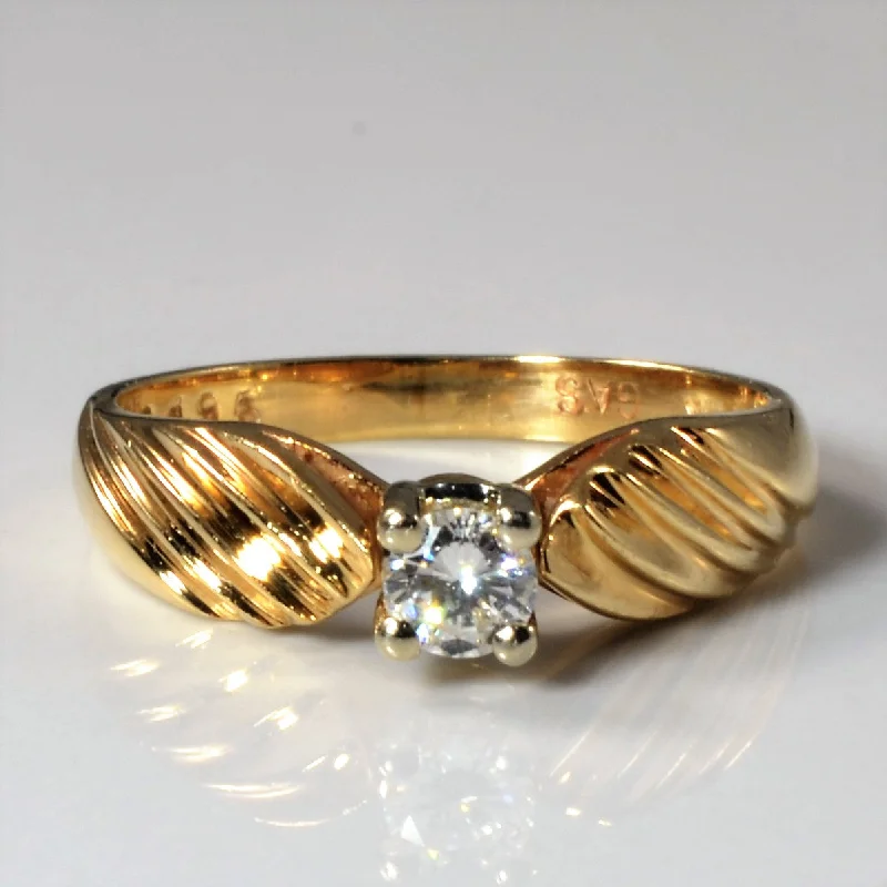 Upgrade Your Collection With Our Limited-Time Jewelry Sale Textured Twist Solitaire Diamond Ring | 0.16ct | SZ 5 |