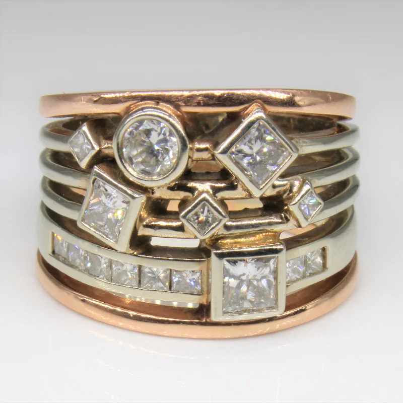 Luxury Jewelry At Unbeatable Discounts Bezel Set Diamond Cocktail Ring | 1.53ctw | SZ 8.5 |