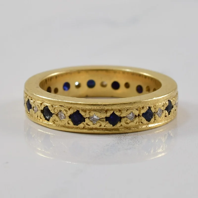 Must-Have Jewelry Pieces At Reduced Prices Alternating Blue Sapphire & Diamond Eternity Band | 0.46ctw, 0.07ctw | SZ 4.5 |