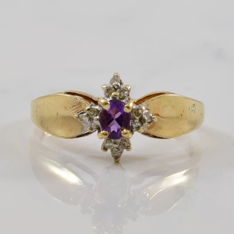 Trending Jewelry Styles Now At Limited-Time Discounts Petite Amethyst & Diamond Ring | 0.15ct, 0.06ctw | SZ 6.5 |
