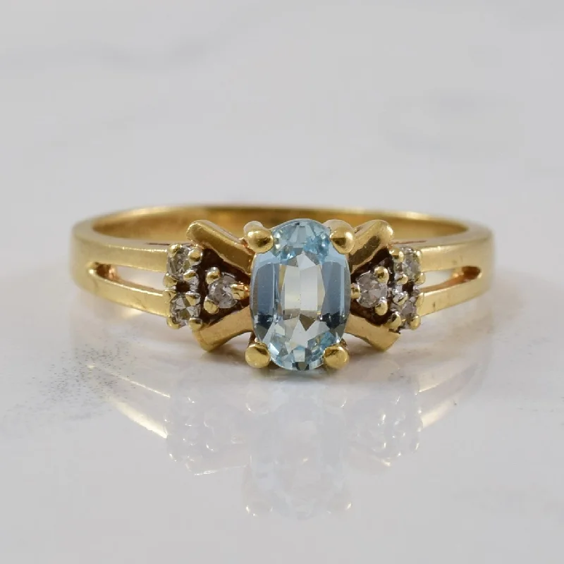 Handcrafted Beauty At Affordable Prices Aquamarine & Diamond Ring | 0.37ct, 0.05ctw | SZ 5 |