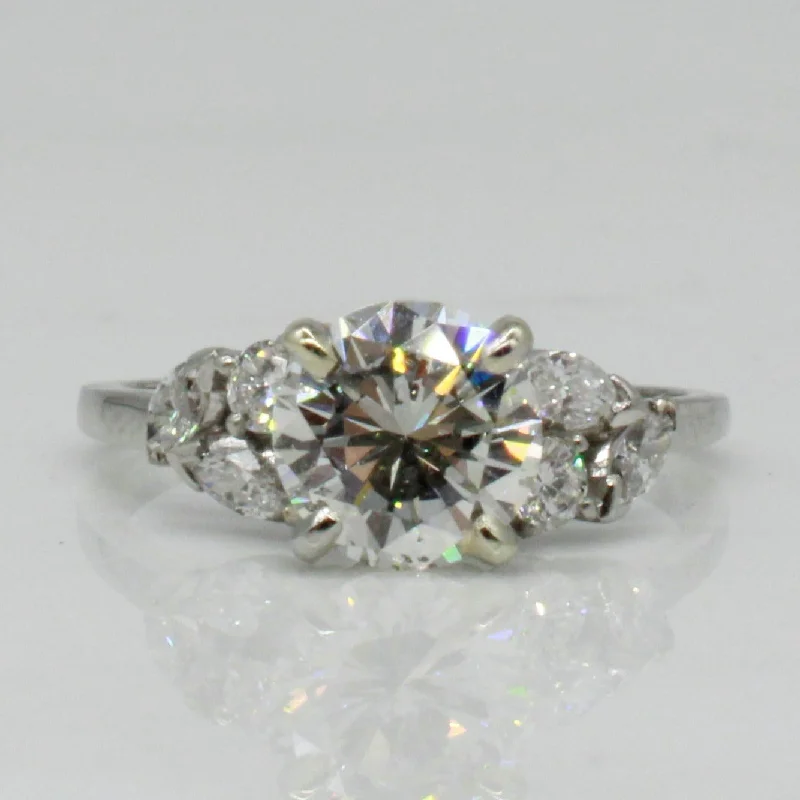 Grab Your Dream Jewelry At The Lowest Prices Bespoke' Marquise Cluster Detailed Engagement Ring | 1.51ctw | SZ 4.75 |