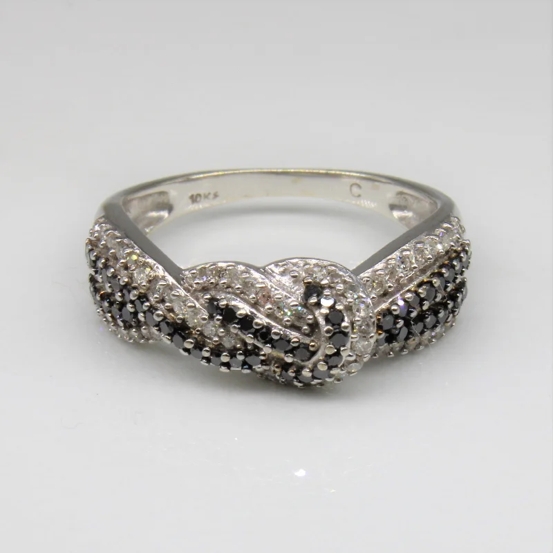 Premium Jewelry, Premium Discounts – Act Fast Black & White Diamond Knot Ring | 0.30ctw | SZ 6.5 |