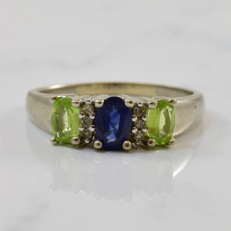 Luxury Jewelry At Budget-Friendly Prices – Grab Yours Now Sapphire & Peridot Three Stone Ring | 0.69ct, 0.50ctw, 0.03ctw | SZ 9.5 |