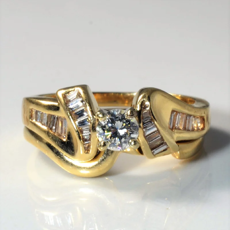 Classic And Modern Jewelry Styles On Sale Bypass Diamond Engagement Ring Set | 0.48ctw | SZ 7.25 |