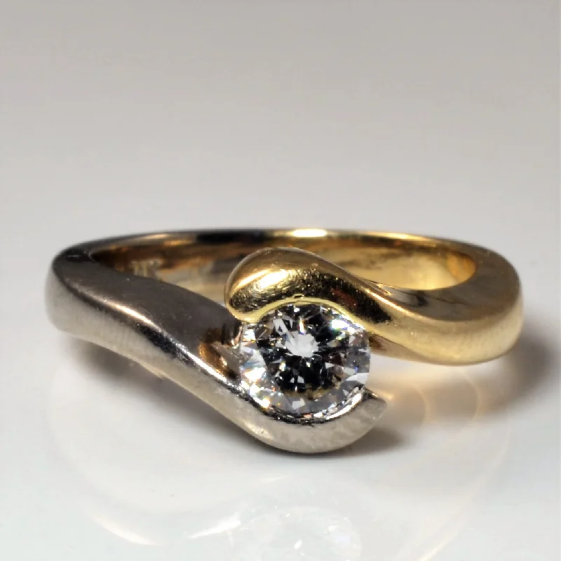 Luxury Meets Affordability – Jewelry Sale Now Live Two Tone Bypass Solitaire Diamond Ring | 0.50ct | SZ 5.5 |