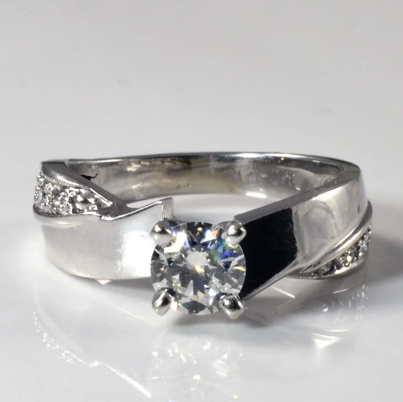 Exclusive Jewelry Sale Event – Shop Now Tapered Bypass Diamond Engagement Ring | 0.66ctw | SZ 5.75 |