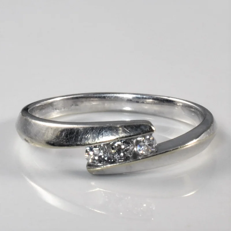 Bestselling Jewelry At Special Promotional Rates Bypass Three Stone Diamond Ring | 0.14ctw | SZ 7 |