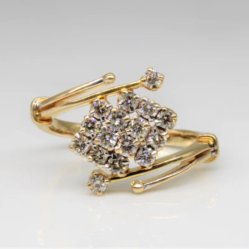 Handcrafted Jewelry Sale – Unique Designs At Low Prices Diamond Flare Bypass Ring | 0.40ctw | SZ 7 |