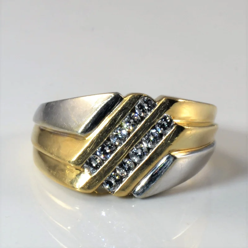 Shop Handcrafted Jewelry At Special Promotional Rates Two Tone Diamond Channel Ring | 0.45ctw | SZ 10.5 |