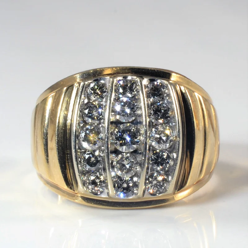 Timeless Elegance, Temporary Discounts – Act Fast Vertical Multi Channel Diamond Ring | 0.80ctw | SZ 8 |