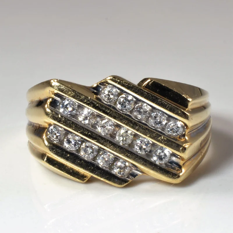 Exclusive Jewelry Sale – Shine For Less Diagonal Channel Set Diamond Ring | 0.48ctw | SZ 11.25 |