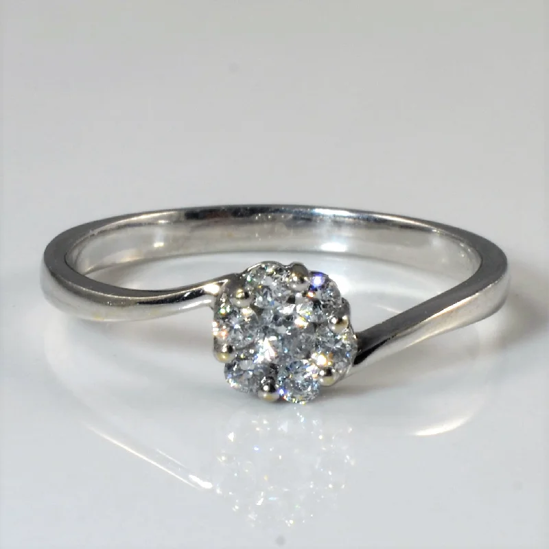 Affordable Elegance – Premium Jewelry At Special Prices Cluster Diamond Bypass Ring | 0.23ctw | SZ 7.5 |
