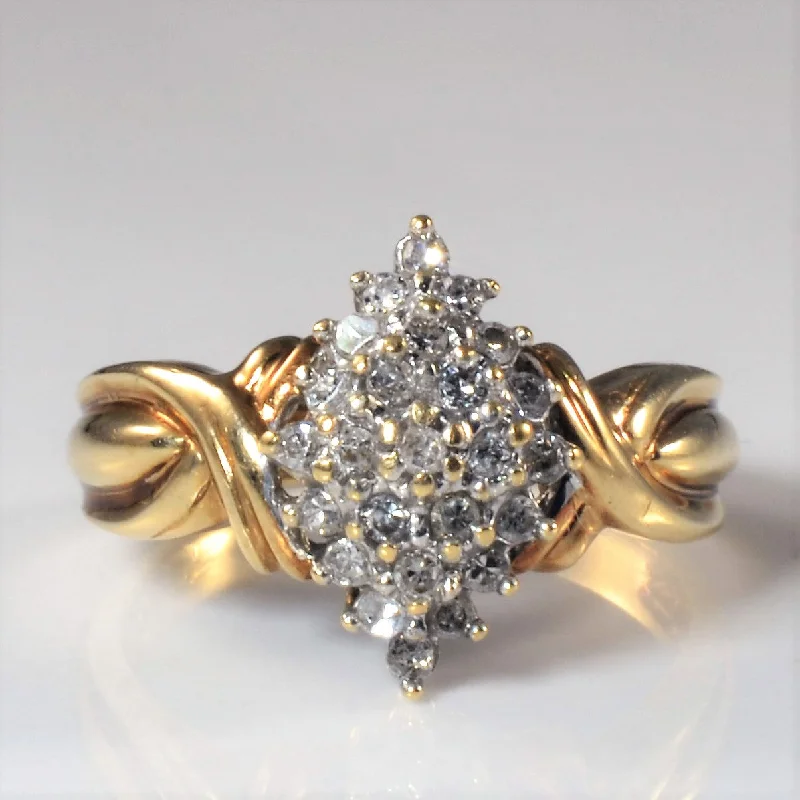 Last Chance To Grab Your Favorite Jewelry At A Discount Twisted Marquise Shape Cluster Ring | 0.30ctw | SZ 6.75 |
