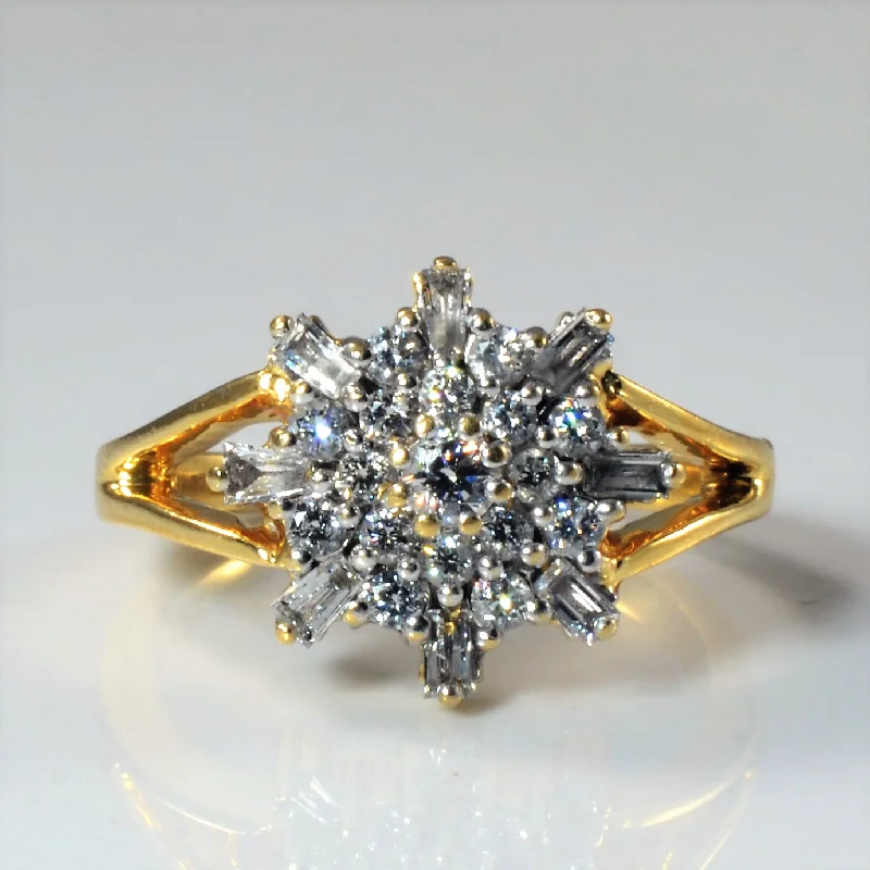 Celebrate Every Occasion With Sparkling Savings Diamond Burst Cluster Ring | 0.52ctw | SZ 5.75 |