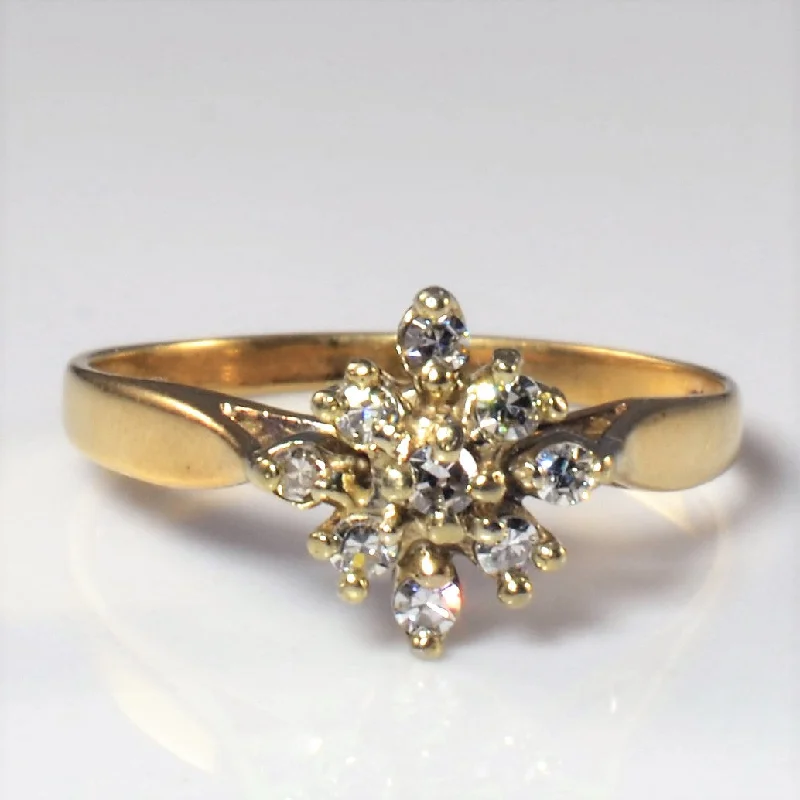 Seasonal Jewelry Deals – Elevate Your Style Petite Diamond Cluster Ring | 0.14ctw | SZ 4.5 |