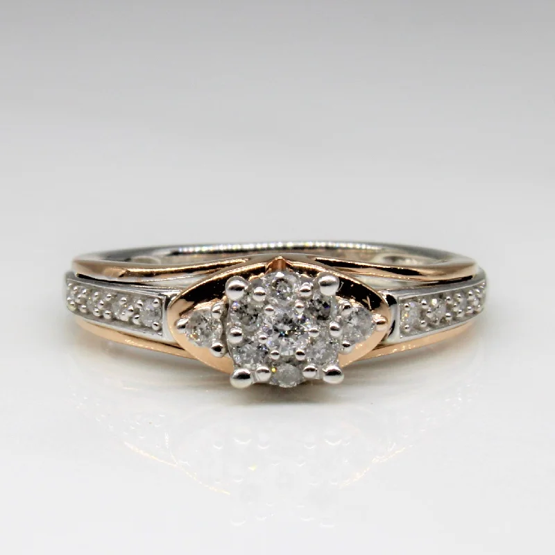 High-End Sparkle, Low-End Prices – Shop Now Diamond Cluster Engagement Ring | 0.18ctw | SZ 4.5 |