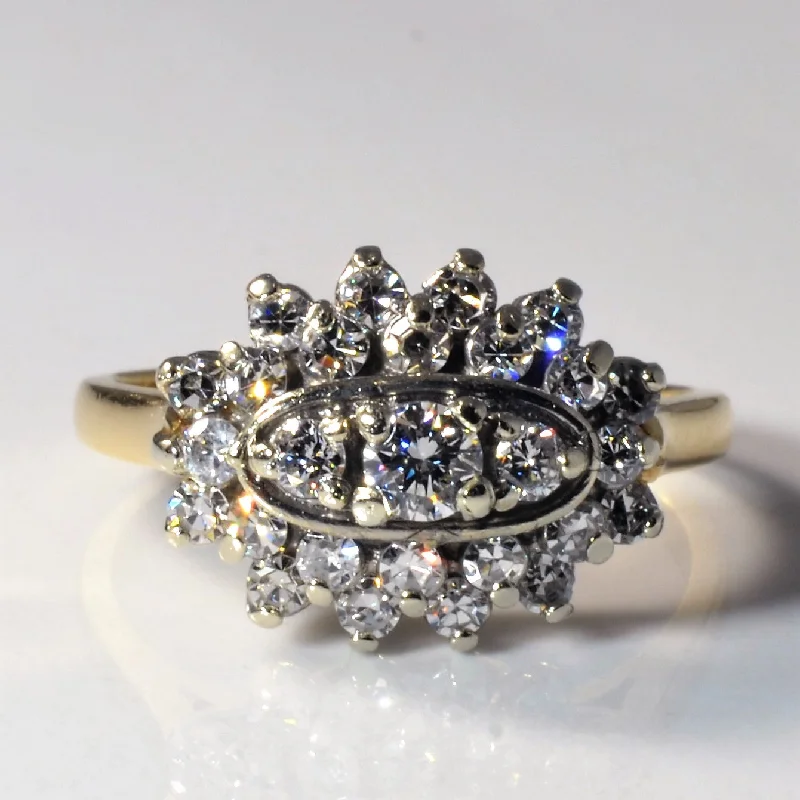 High-End Sparkle, Low-End Prices – Jewelry Sale Live Diamond Cluster Burst Ring | 0.74ctw | SZ 7.5 |