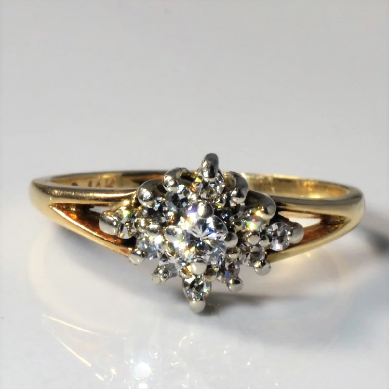 Jewelry Sale Alert – Shop Timeless Elegance Today Split Shank Diamond Cluster Ring | 0.20ctw | SZ 5.5 |