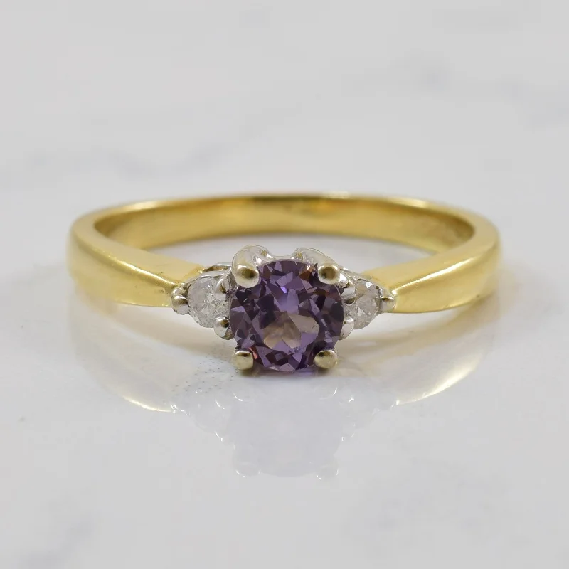 Shine Bright With Our Special Jewelry Promotions Colour Change Sapphire & Diamond Three Stone Ring | 0.52ct, 0.04ctw | SZ 8.5 |