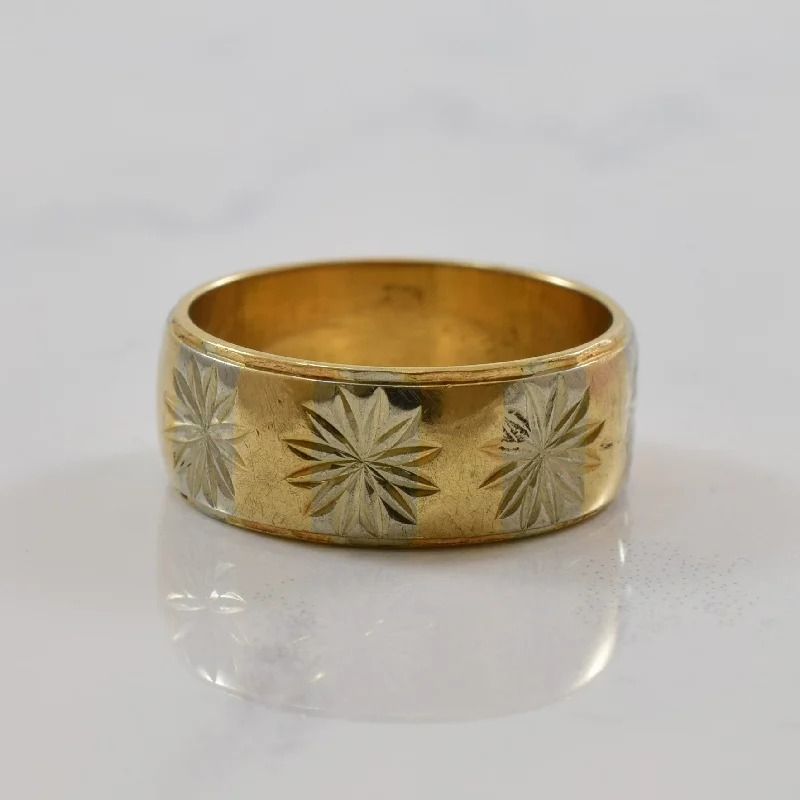 Sparkle More For Less – Jewelry Sale Happening Now Two Tone Daisy Detailed Band | SZ 6 |