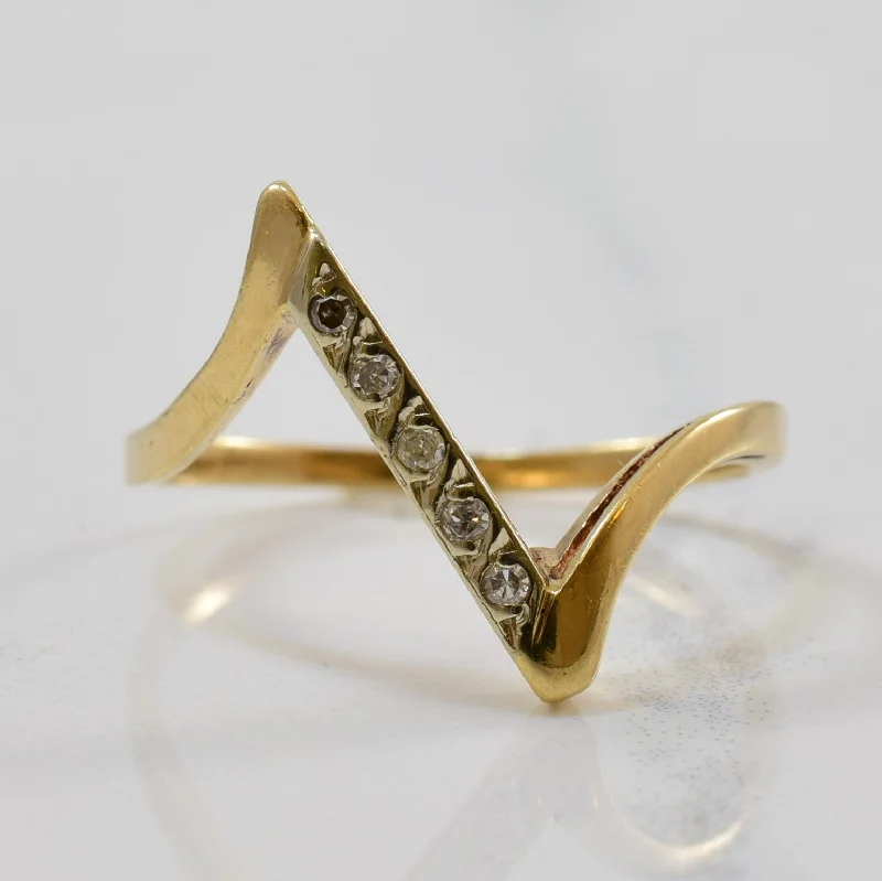 Get The Sparkle You Love At Prices You Adore Diamond Bar Bypass Ring | 0.04ctw | SZ 6.5 |